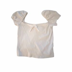 Sunday’s Best Aritzia prairie Crop Top Cream Puff Sleeve size small